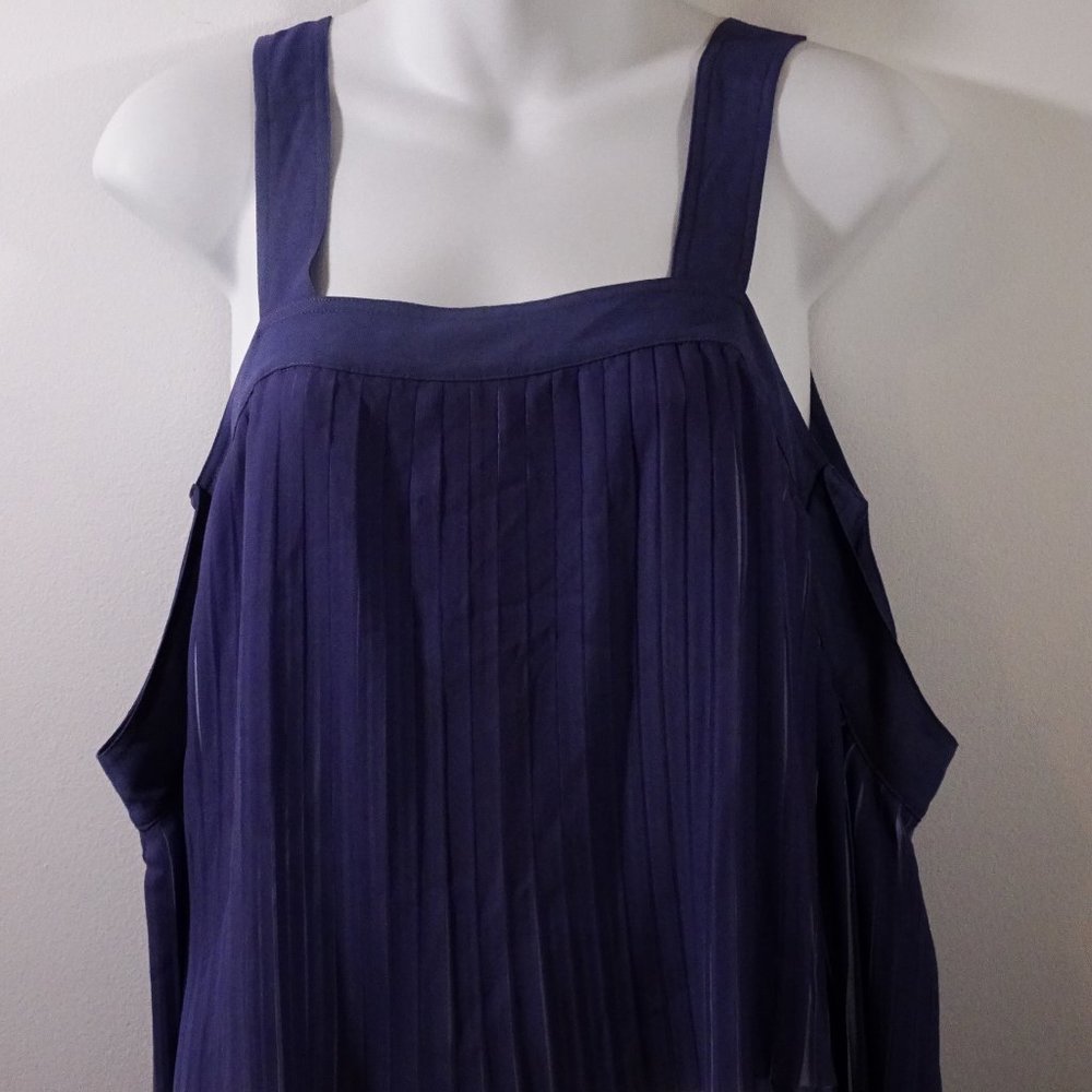 Ramy Brook Pleated Cold Shoulder Bell Sleeve Top Sz S NWOT 298